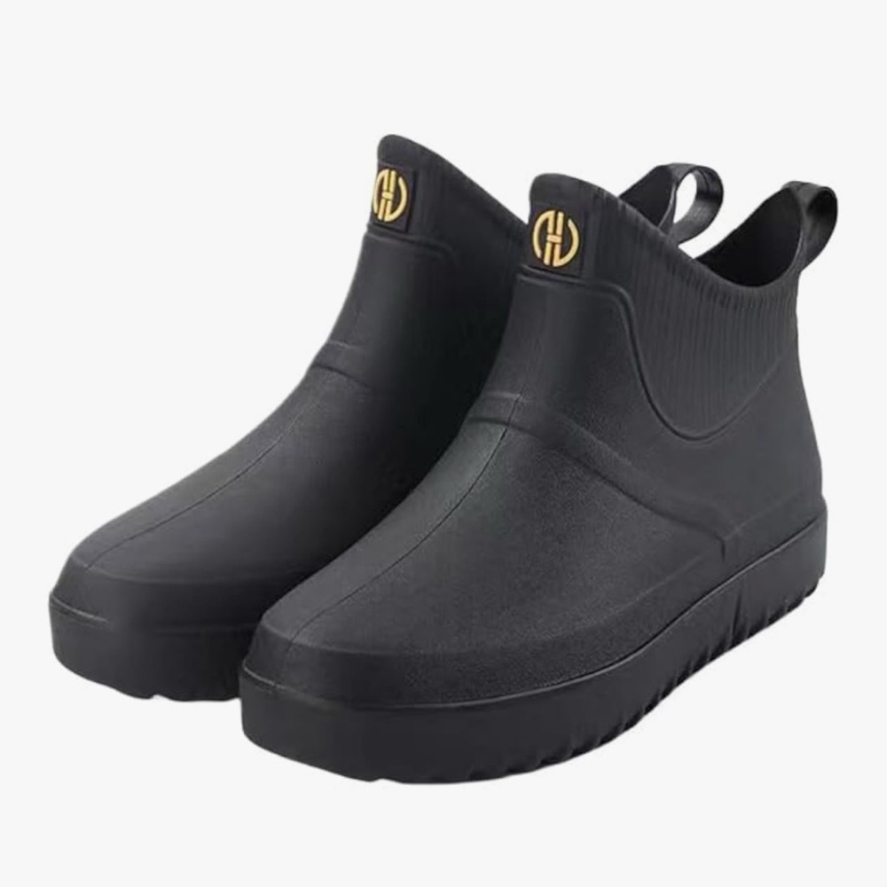 Nwt, Women’s Waterproof Slip-On Short Boots, Black, 42